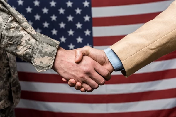 military veteran handshake