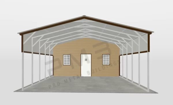 Metal Carport & Storage Combo - Image 2