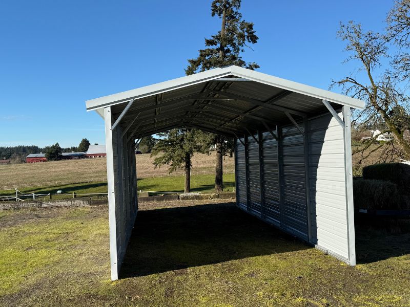 Metal Boat Cover Carport - Front View