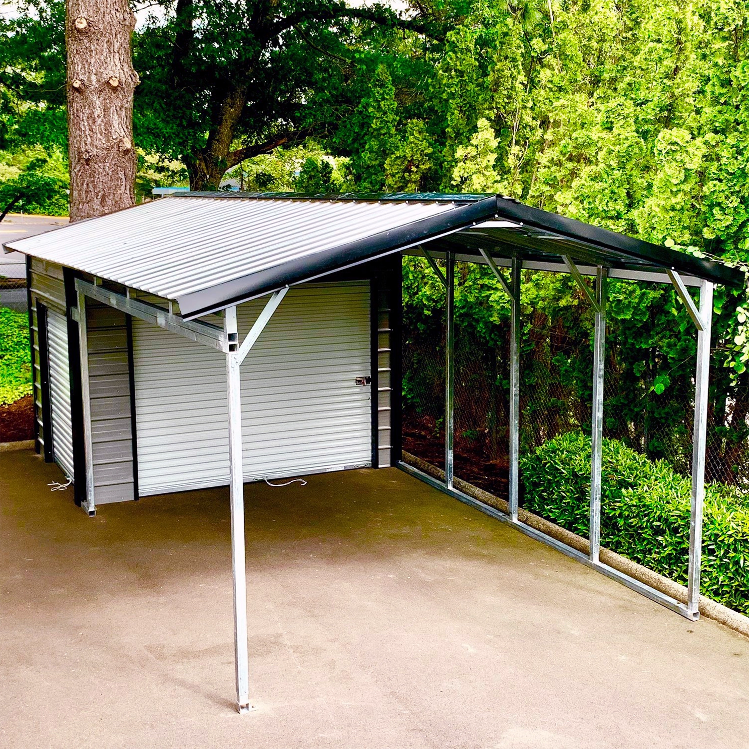 Image of a Metal Carport Storage Combination Building