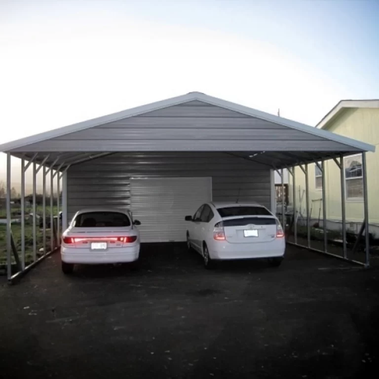 Triple-Wide Metal Carport with open sides