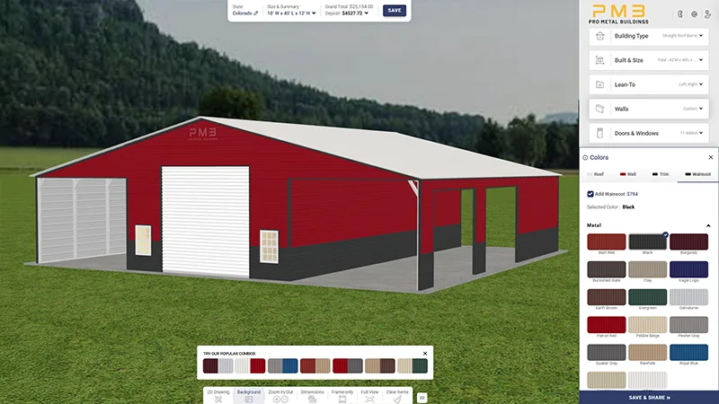 Pro Metal Buildings Barn in Custom Building