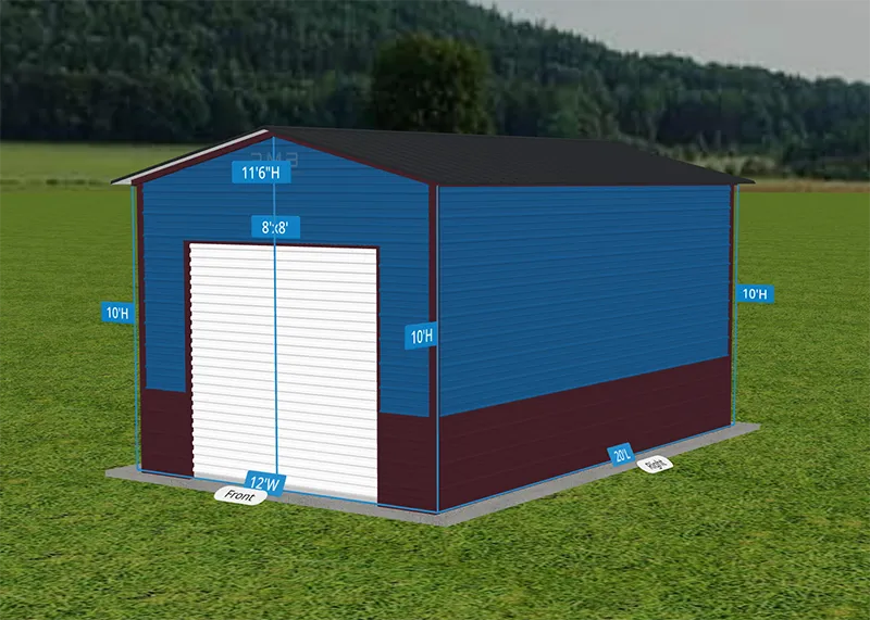 Pro Metal Buildings Custom One Car Garage