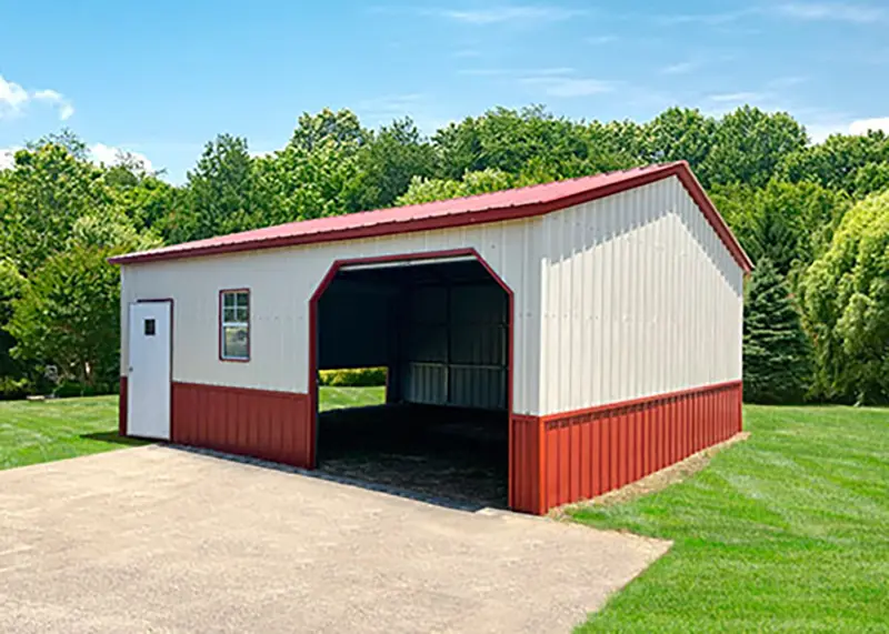 Pro Metal Buildings One Car Garage with Side Door