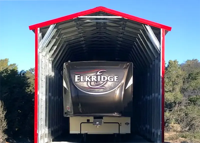 Pro Metal Buildings RV in Spacious Custom Garage