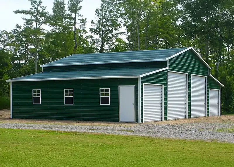 Pro Metal Buildings Green Metal Livestock Barn