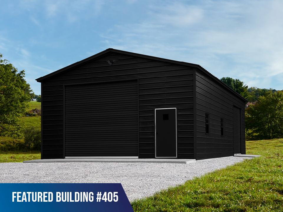 Black Roof, Sides, Ends, and Doors Garage
